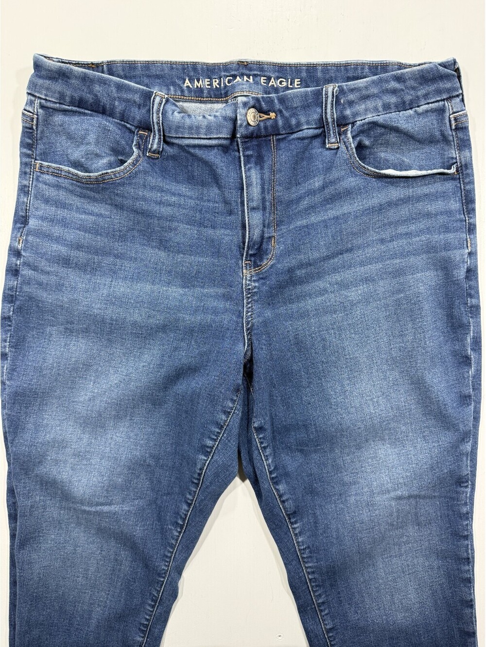 American Eagle Curvy High-Rise Jegging Crop Womens 14 Short Blue Jeans - Picture 3 of 10